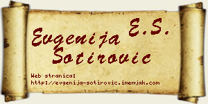 Evgenija Sotirović vizit kartica